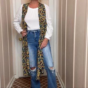 NWT LuLaRoe Lightweight Bohemian Vest Boho Pattern Long Flowy Duster Size S